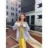 Thirteen Lines Spring 2025 French Style Off-Shoulder Striped Shirt for Women C3056