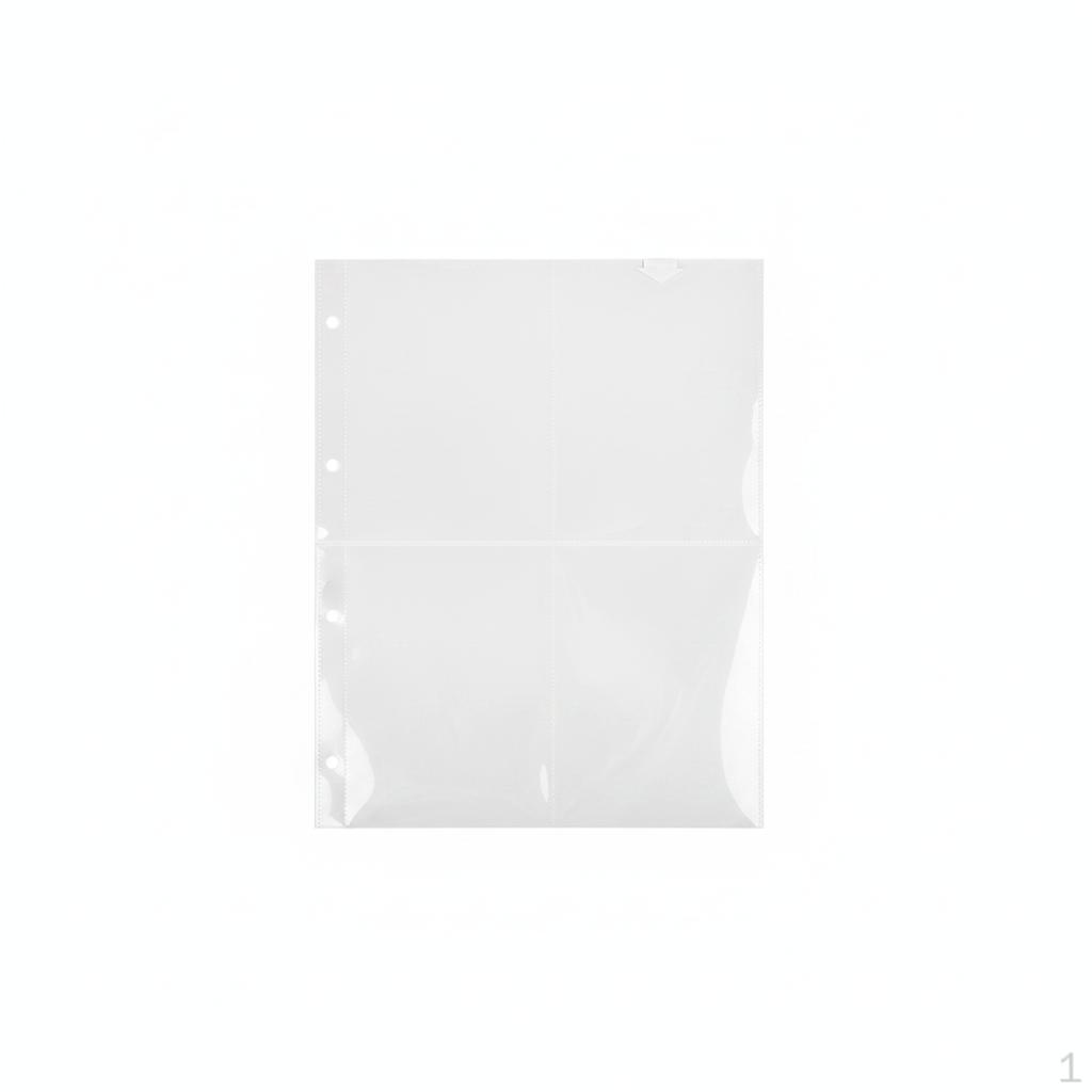 Pages de Recharge pour Album à Feuilles Mobiles A4 A5 pour Cartes Photo et Carnets, Poches pour Cartes 4 Poches 9 Poches