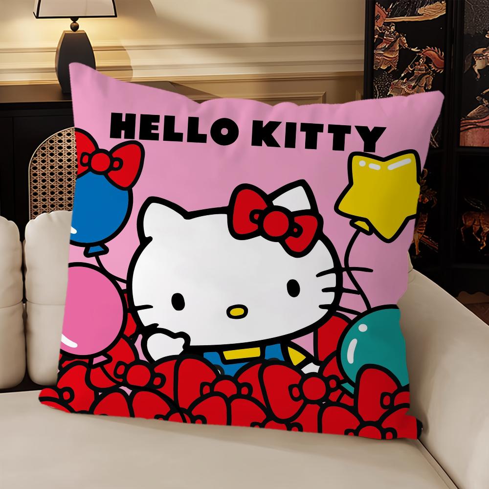 H-Hello K-Kittys Cute Pillow Case Sofa Living Room Bedroom Headboard Backrest Cushion Square Cushion Nap Time