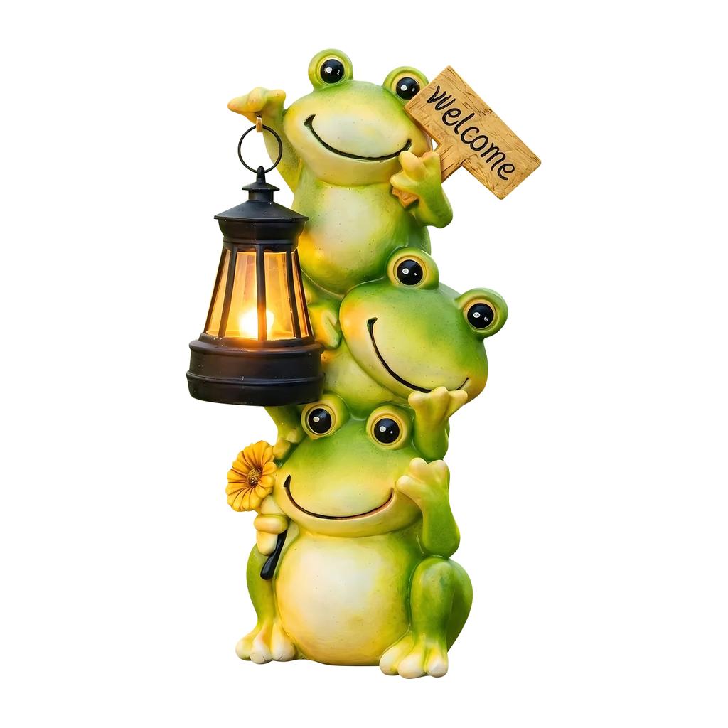 Garden Statue with Light for Outdoor Patio Decor