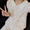 Japanese Sweet Cartoon Rabbit Pajamas Women's Summer New Doll Collar Short-sleeved Shorts Set Girl Loungewear