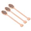 3pcs Wood Honey Dipper Heart Pattern Chinese Cherry Wooden Mixing Stirrer Kitchen Tableware