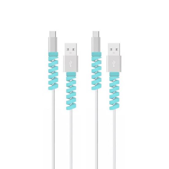 Universal Silicone Spiral USB Charge Cable Cord Protector Saver Cover for iPhone