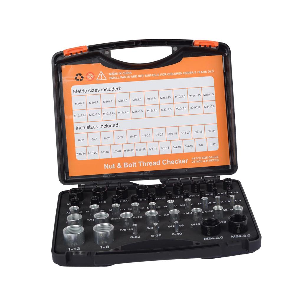 Thread Checker Set 23Pcs  21Pcs Metric Gauge Nut and Bolt Thread Size Identifier for Enclose
