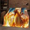 3D  Charizard Pokemon Cartoon Christmas Gift Flannel Blanket,Ultra Soft Plush Throw for Home Bedroom Bed Sofa Cover Kids