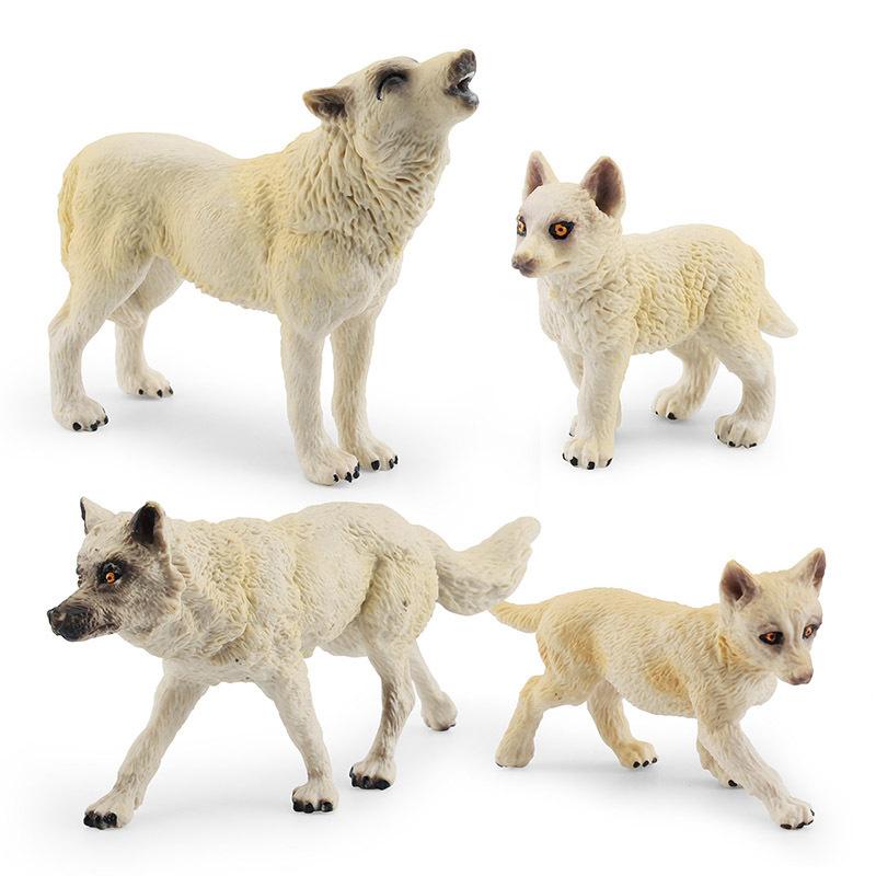 Simulation Waldtier Weißwolf Grauwolf Modell Spielzeug Sibirischer Wolf König Nordamerikanischer Weißwolf Desktop Dekoration Ornament