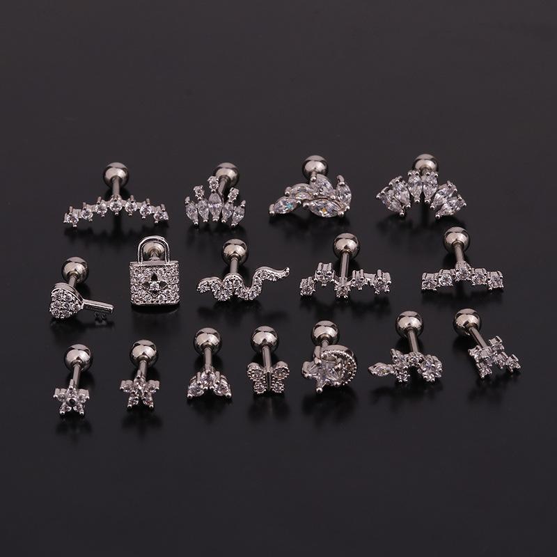 1PC Stainless Steel Tragus Piercing Ear Stud Earring for Women Helix Tragus Studs Earring Trendy Jewelry Boucles
