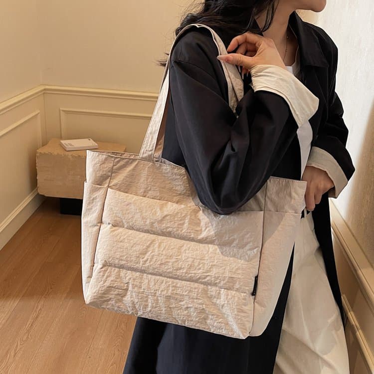 Quilted large capacity tote bag women's shoulder handbag