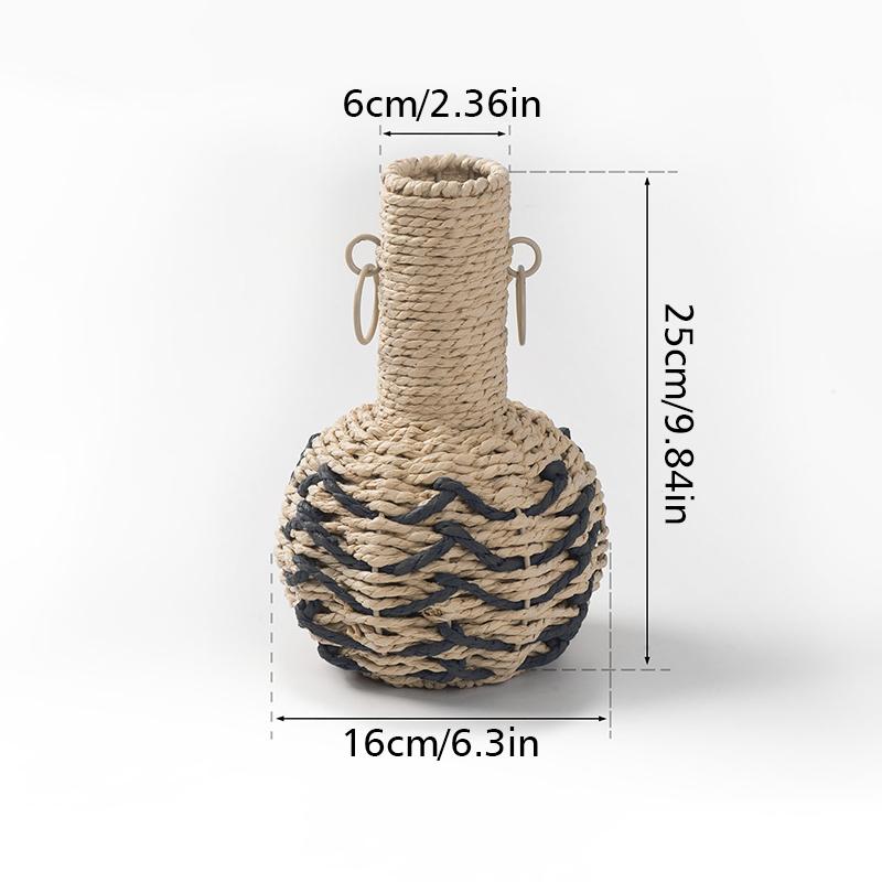 

1 шт. Садоводство Винтажное плетение веревкой Домашнее украшение Аранжировка цветов Композиция из сухоцветов 16x25/20x30см 16x25cm