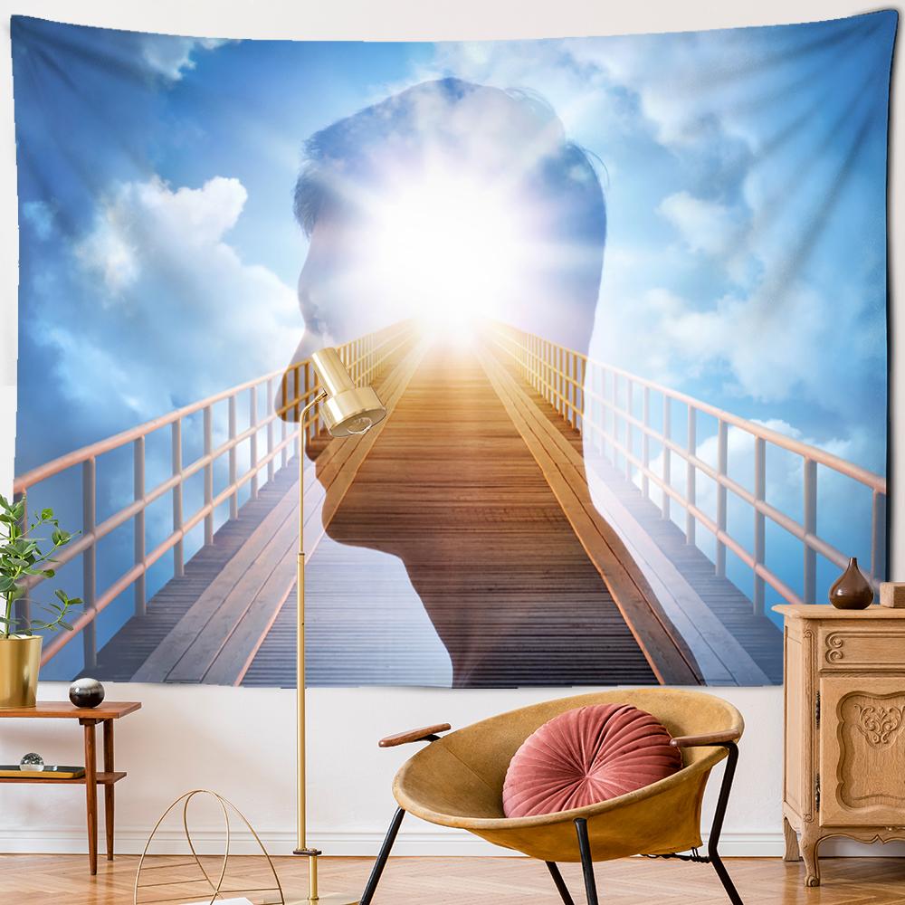 

Мыслитель гобелен настенный психоделический колдовство художественное впечатление живопись хиппи эстетика комната домашний декор 95x70cm