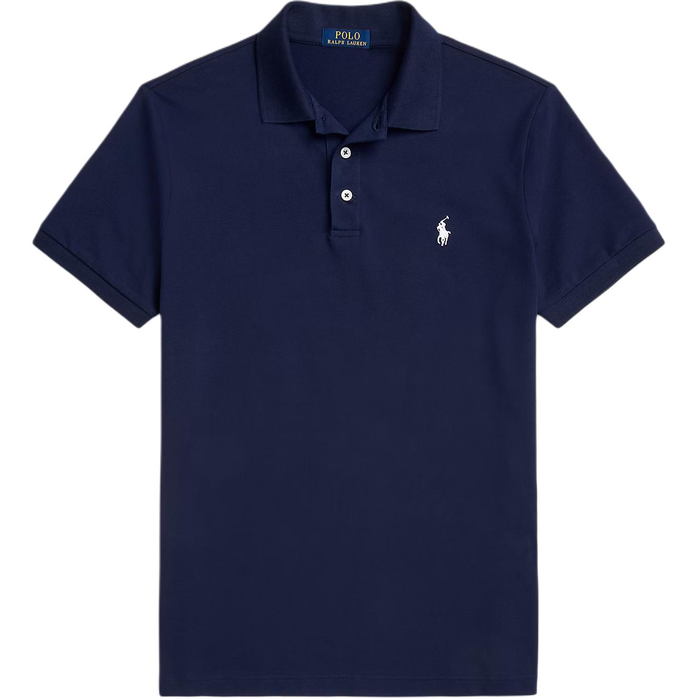 

Polo Ralph Lauren Custom Slim Fit Вышитая Логотипом Бренда Футболка Поло с Коротким Рукавом Мужские Футболки Поло Темно-синий 710941439-003 L