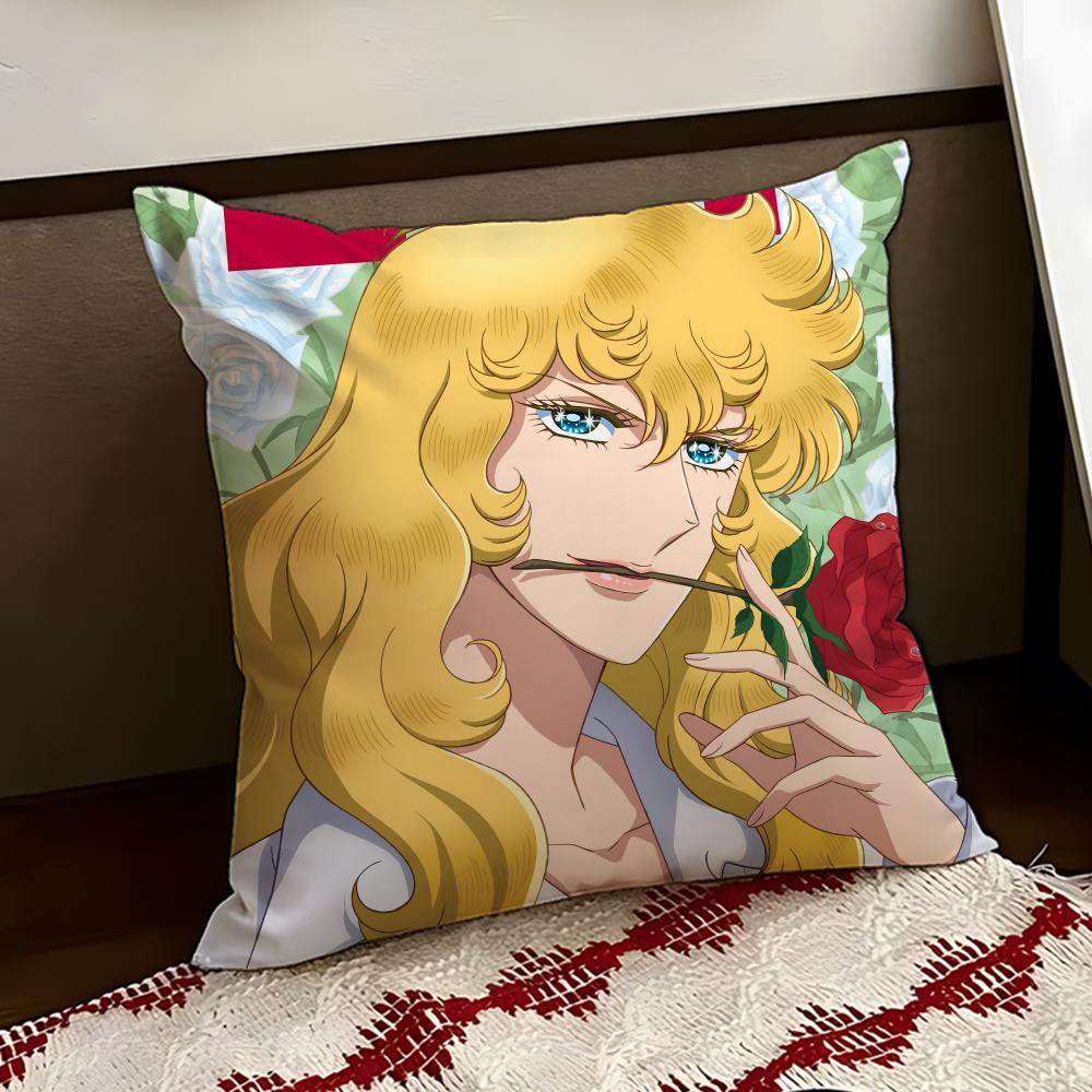 Anime The RRose of Versailles Cushion Cover Reversible Soft Durable Pillow Cover Home Car MultiScene Use for Daily Comfort