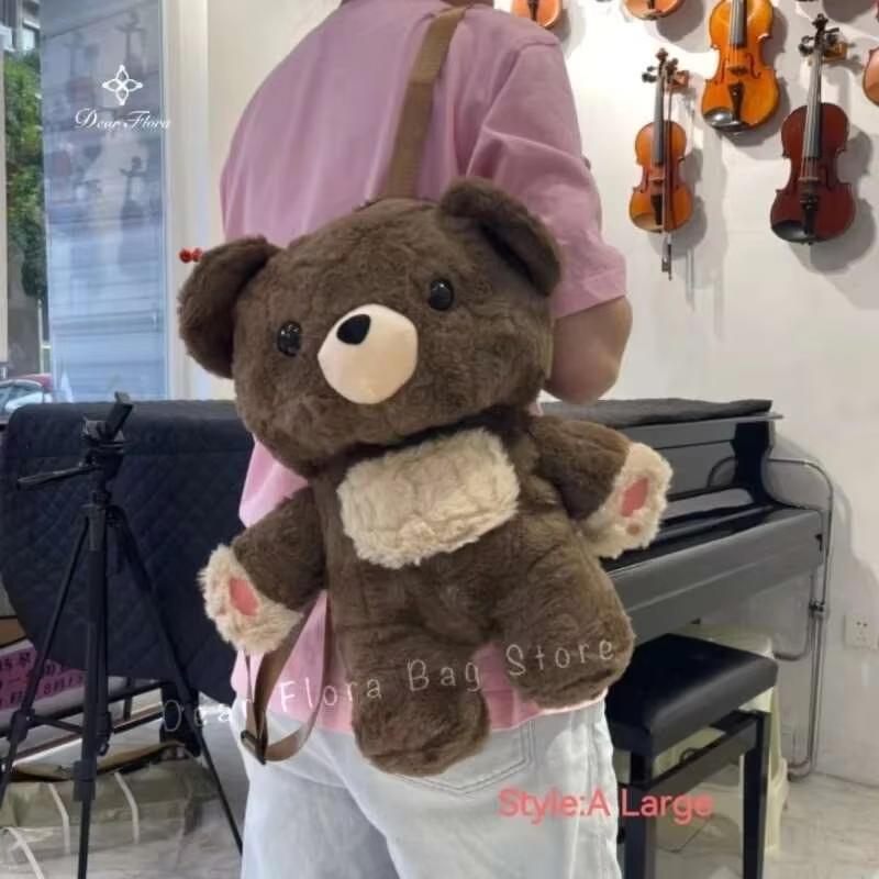Cute Plush Penguin Backpack for Women Kawaii Cartoon Animal Rucksack Trendy Fashion Girl Shoulder Bag
