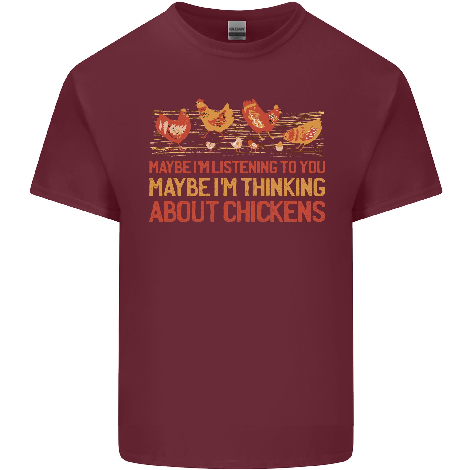 Funny Thinking About Chickens Farm Farmer Unisexs Light Cotton TShirt S