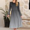 Women's Fashionable Loose Gradient Printed Round-neck Dress