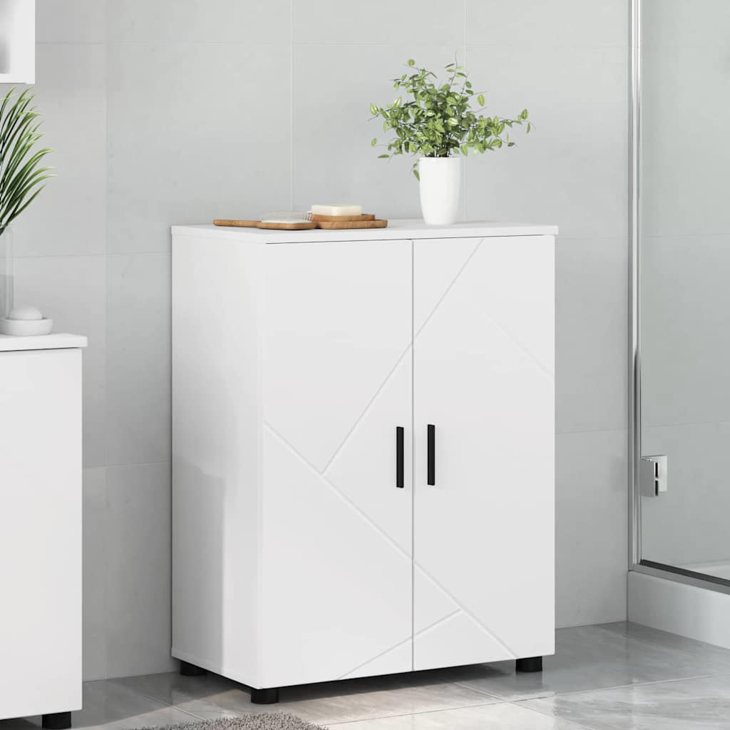 Bathroom Cabinet White 60 X 35 X 80 Cm Engineered Wood Metal