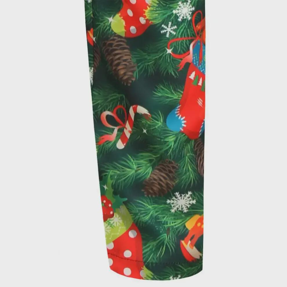 2024 Autumn/Winter Casual 3D Printed Christmas Suit & Trousers Set
