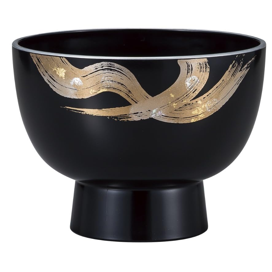 Maeju Lacquerware Fuga Goka Black Soup Large J-Zone Bowl, 3T-431 [Japanese Bowl, Bowl]