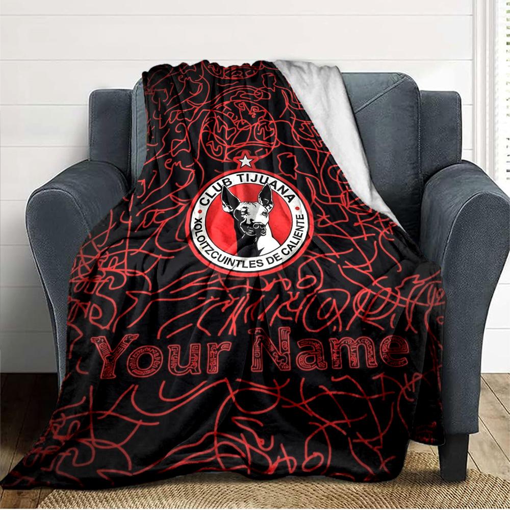 Name Custom Club Tijuana Print Flannel Blanket High Quality Warm Comfortable Cover for All Seasons Perfect for Gifts Home Decor