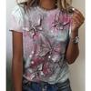 Women Summer T Shirt Trend Butterfly Print Retro Fashion Short Sleeve Tees Casual   Printed  Tops