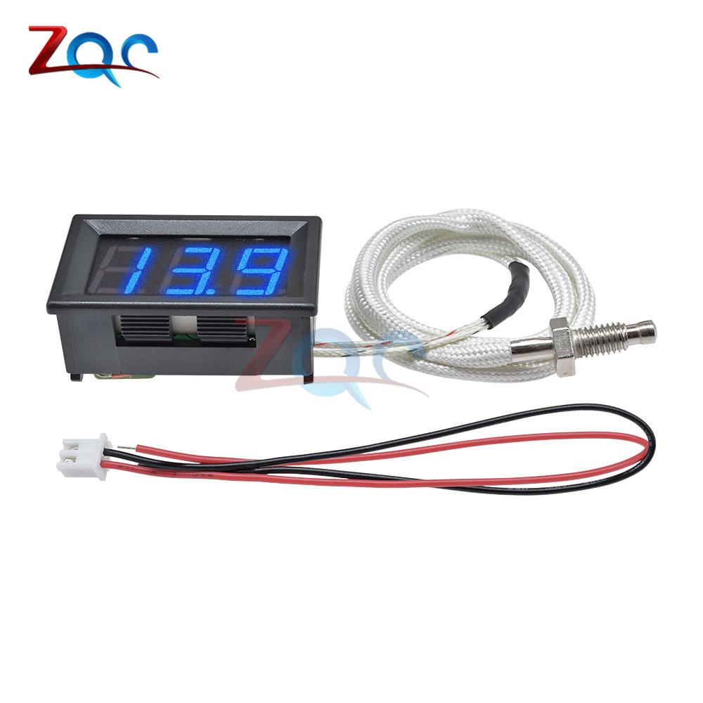 XH-B310 Digital Tube LED Display Thermometer 12V Temperature Meter K-type M6 Thermocouple Tester -30-800℃ Thermistor Senor Probe