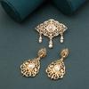 Gold Color Bohemia Women Brooch Earring Sets Bride Jewelry Tassel Brooch Pins Flower Earring