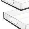Clear Acrylic Tray 2 Pieces Leakproof With Handles Table Decor Acrylic Tray Display Organizer For Food Snack Dessert Coffee
