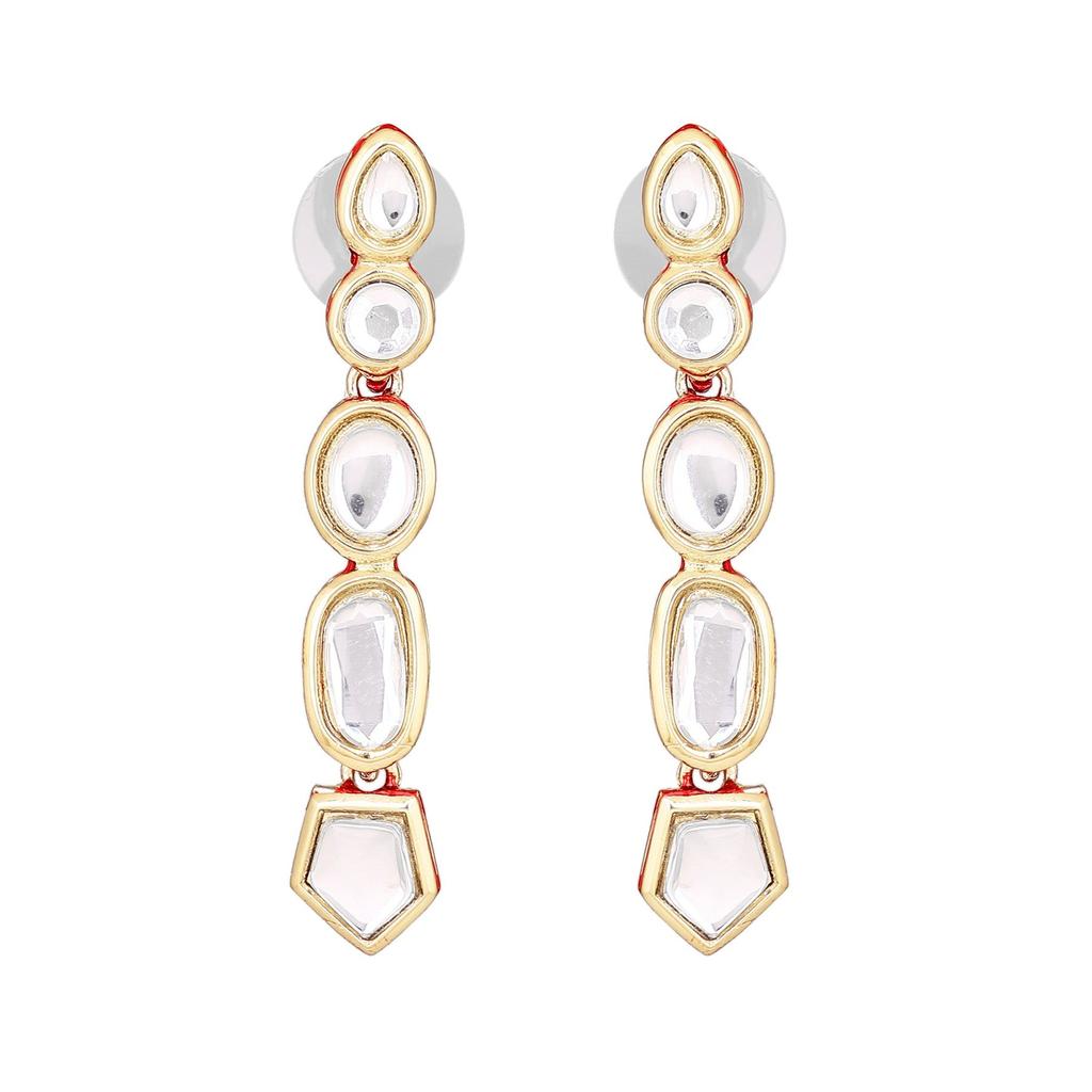 Gift Designer Long Traditional Kundan Earrings For Women