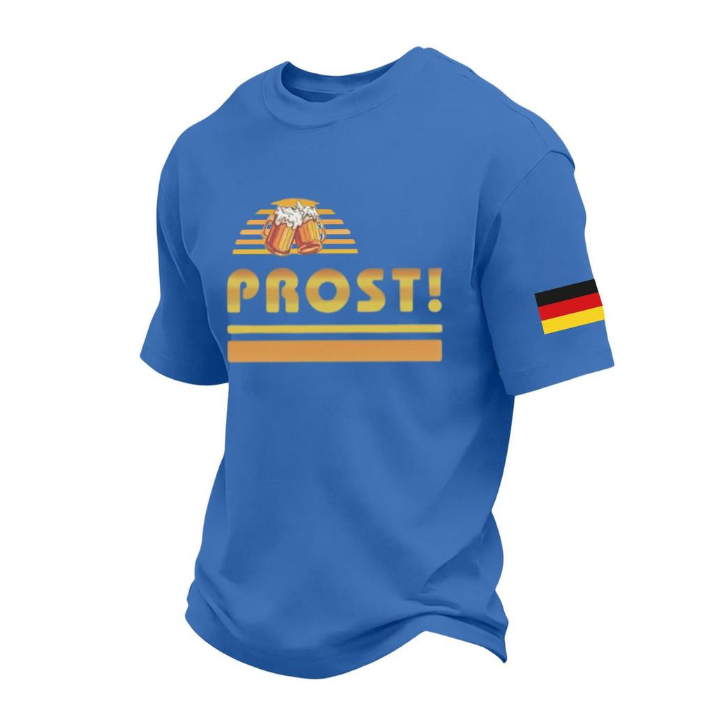 Unisex Loose Fit Casual Short Sleeve T-Shirt Oktoberfest Beer Festival Print Comfortable Everyday Wear