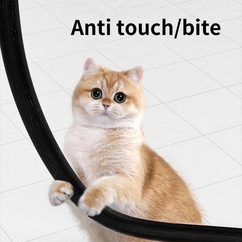 Flexible Cable Sleeve Cover Braided Wire Protectors Pet Chew Resistant For Desk PC TV Automotive Engine Home Office PC