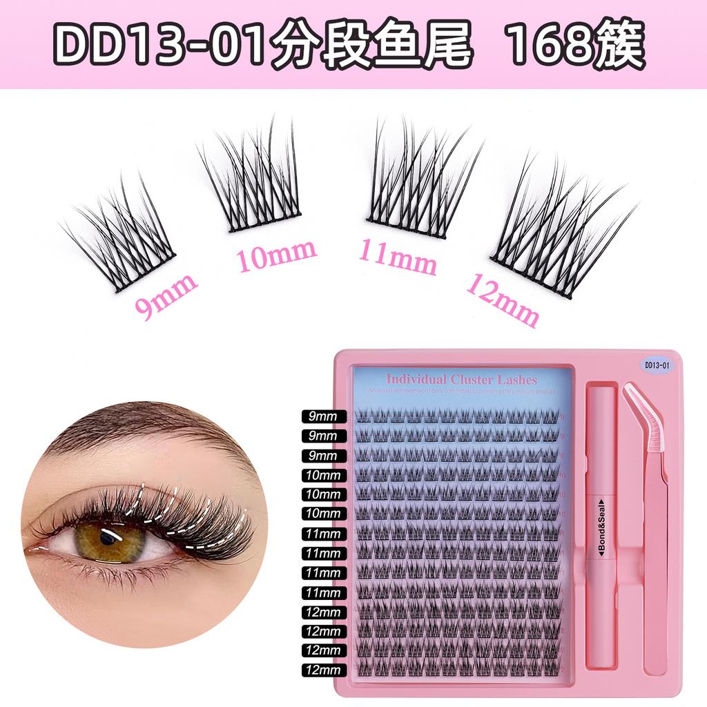 Segmented Eyelash Set, Thick False Eyelashes Three-Dimensional Diy Hot Melt Multi-Hair Grafted Eyelashes Fd Set
