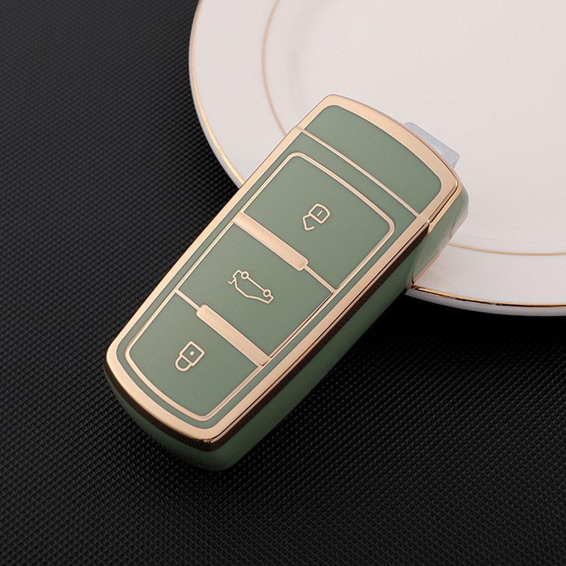 Volkswagen Magotan B7CC Key Case - Gold Edge Design, Protective Shell