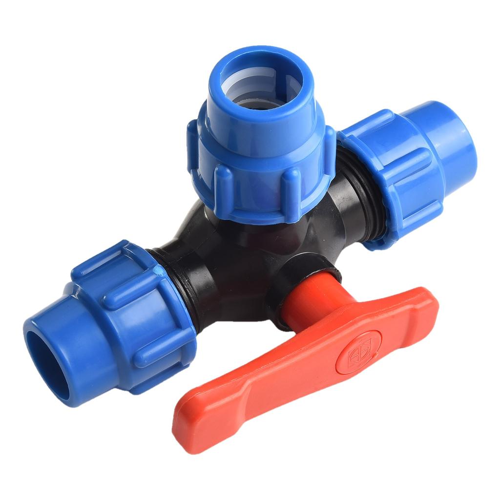 Pipe 3-Way Ball Valve Faucet Diverter Valve Water Connector Garden Lawn Irrigation Water Pipe Quick Connect 20/25/32/40/50mm