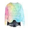 Women's Fashion Round Neck Pullover Top Long Sleeve Tee Printed Sweatshirt