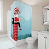 TU Christmas Santa Claus Shower Curtain Festive Holiday Bathroom Decor Waterproof Modern Farmhouse Xmas Pattern Home Decor