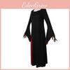 Morticia Addams Halloween Cosplay Outfit With Elegant Polyester Material For Adult Stage Performance