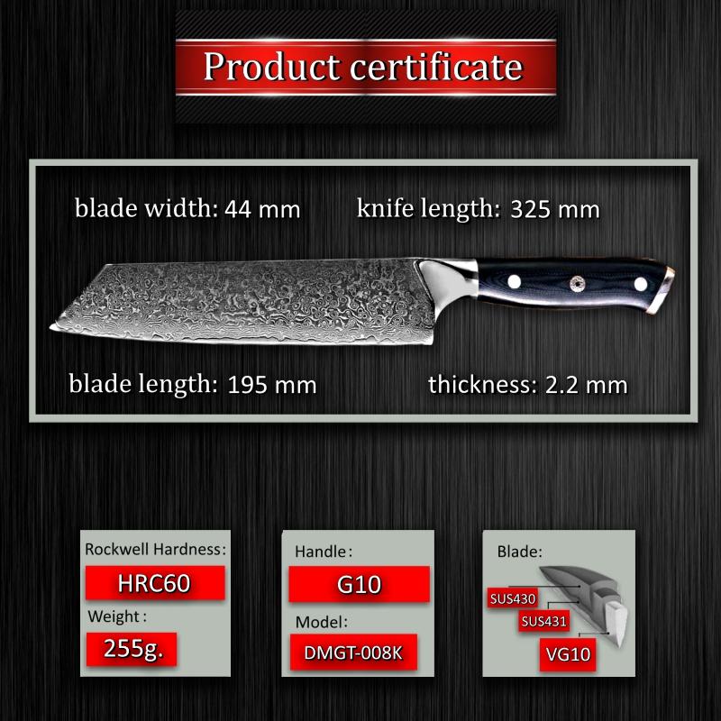 7,7-Zoll-Damast-Kochmesser Kiritsuke Gyuto vg10 japanischer Stahl, professionelle Küchenmesser