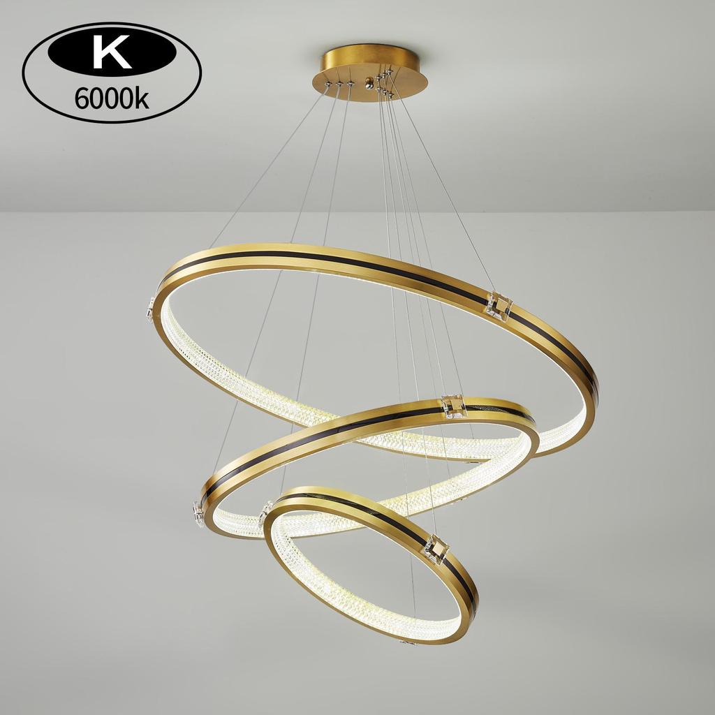 Modern Nordic Gold LED Chandelier - Luxury Ring Light for Living Room, Bedroom, or Restaurant