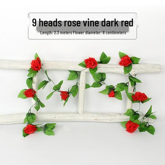 2-Meter Artificial Bamboo Leaf Garland - Green Hanging Rattan Vine for Decoration