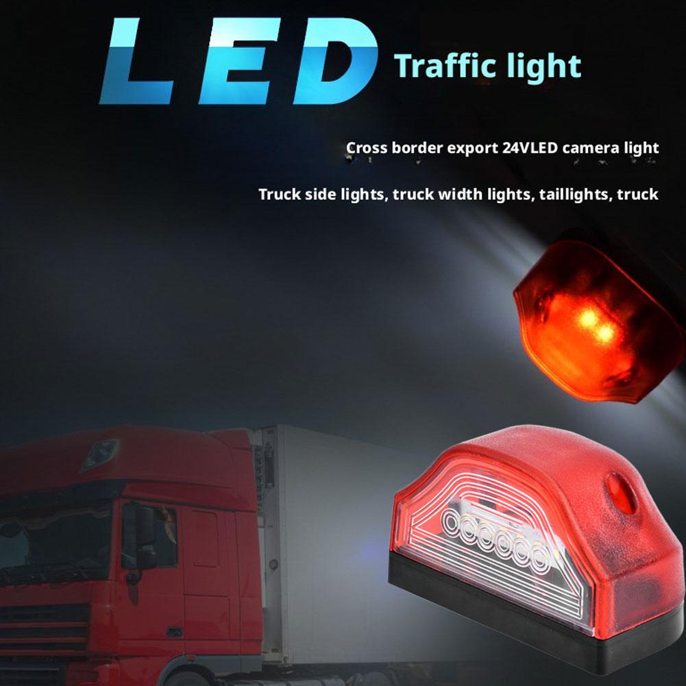 24V Universal LED License Plate Light, 6-LED Truck License Lamp with White Light, Replacement Light for Trailers & O1I8