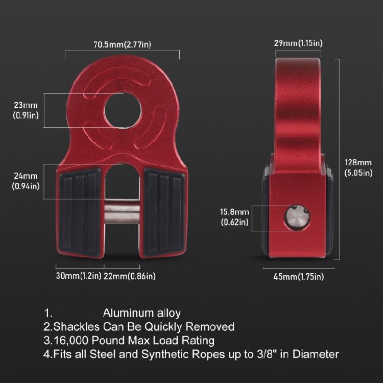 Rapid Connect Aluminum Winch Hook Secure Trailer Linkage Winch Shackle Mount for Off Road Towing Applications