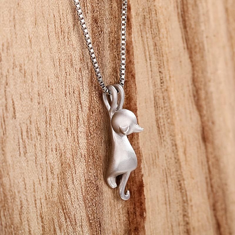 Simple Cute Cat Dangle Necklace for Women Daily Casual Party Jewelry Lover Birthday Gift