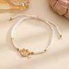 Personality Exquisite Virgin Mary Micro-inlay Zircon Hollow Heart-shaped Cross Pendant Hand-woven Pull Bracelet Women's Jewelry