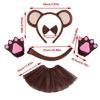 Halloween Monkey Costume Accessories Include Monkey Ear Headband Monkey Tail Bowtie Glove Skirt for Kid Boy Girl Cosplay