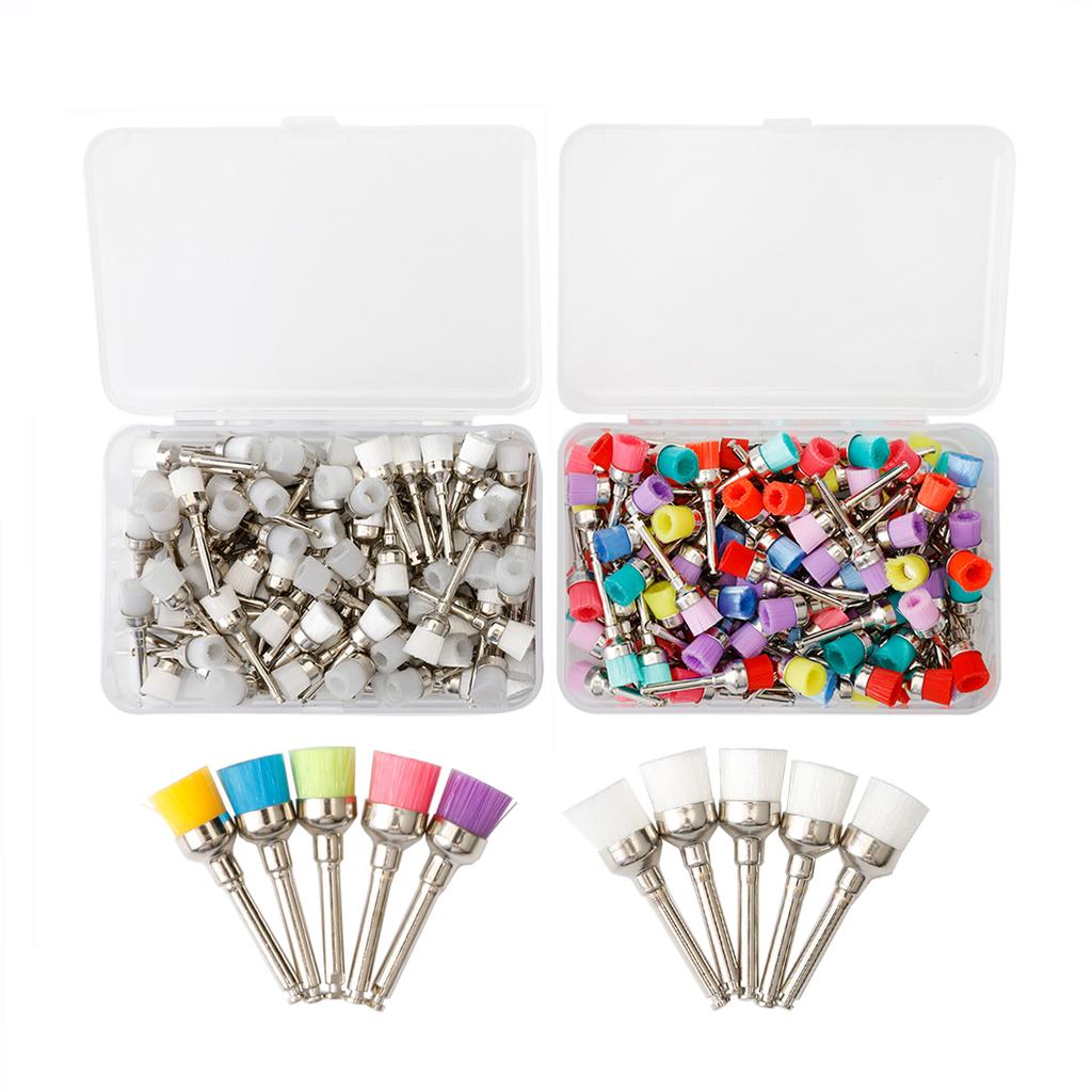 100pcs/box Dental Lab Nylon Buckle Dental Polishing Cup Disposable Dental Care Brush Head Prophy Cup Polishing Cup