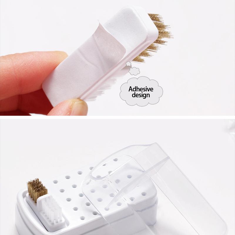 Nail Drill Bits Storage Box with 30 Holes and Cleaning Brush Manicure Salon Grinding Head Holder Nail Art Accessory Organizer