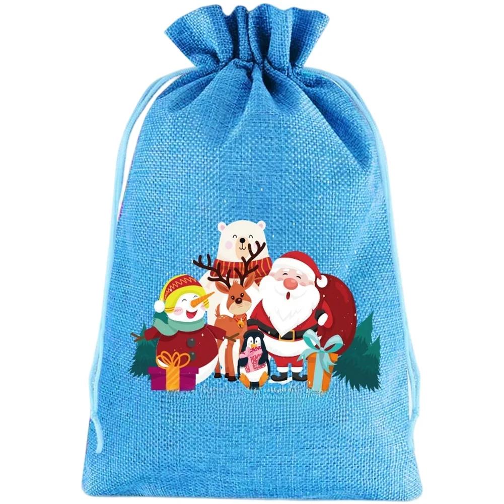 For Kids For Parties Holiday Present Bags Christmas Drawstring Bags Festive Gifting Assorted Colors Present Bags