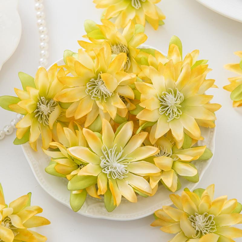 

50/100PCS Artificial Flowers Silk Small Lotus Home Room Table Decora Wreaths Wedding Bridal Ornaments Headwear Diy Gift Box Prop 50 pcs
