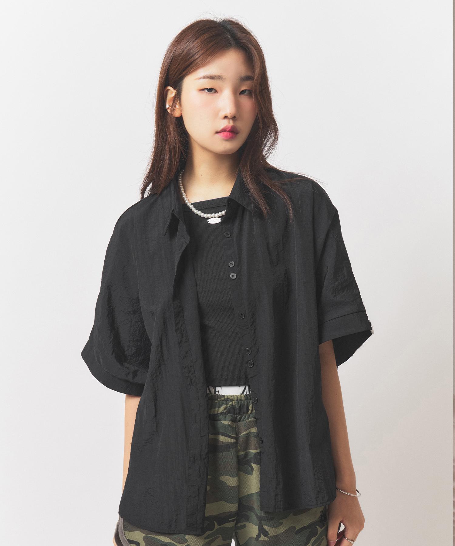 Nil Rise Nylon Oversized Shirt Black S