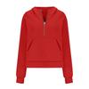 2025 Autumn Winter New Women's Scuba Sports Half-Zip Yoga Loose Short Hooded Fleece Lined Sweatshirt